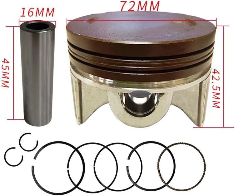72mm Engine Piston Ring Gasket Assembly Kit Replacement Fit for CB250F 250cc | Premium 72mm engine piston ring and cylinder gasket rebuild kit ensures reliable sealing for 172FMM CPS250 250cc motors.