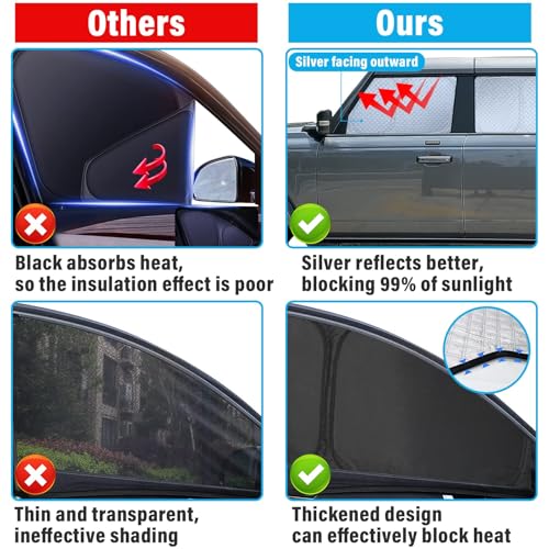 Image of KMF 10pcs Thicken Sun Shades for Mercedes Benz GLE 2020-2024 Accessories,Full Car Window Covers Sunshade for Windshield Side Rear, UV Block and Blackout Privacy for Car Camping Outdoor