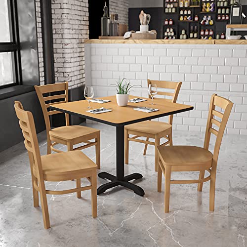 Image of Flash Furniture HERCULES Series Ladder Back Natural Wood Restaurant Chair