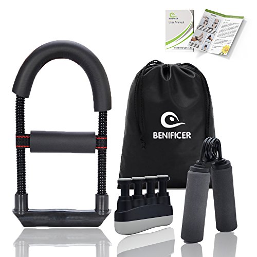 Benificer Hand Strengtheners 3 Pack Wrist Exerciser Arm Grip Workout Forearm Strengthener Finger