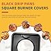 Reusable Black Drip Pans,Square Burner Covers BN24,SGP-400,Gas Burner Liner Covers,Gas Range Drip Pan Made of Porcelain-4packs by MIFLUS
