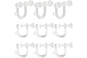 SUNNYCLUE 30Pcs Plastic Clip-On Earrings with Screw Back for Non-Pierced Jewelry Making