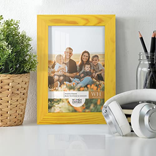 Renditions Gallery 5X7 Inch Picture Frame Sunflower Yellow Wood Grain Frame, High-End Modern Style, Made Of Solid Wood And High Definition Glass For Wall And Tabletop Photo Display #TOP1