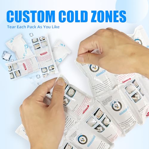 Image of WORLD-BIO Ice Packs Shipping Dry Ice for Shipping Frozen Food, Flexible Cold Ice Pack Sheets for Coolers, Long Lasting Freezer Packs, Ice Pack Bulk, Automatic Cut, 4.7x2.2Inch, 144Packs