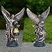 Dlfghos St Michael The Archangel Solar Outdoor Garden Decor Statues–12 in Miguel Arcangel Statue Solar Outdoor Sculptures for Outside Yard Patio Balcony Front Lawn Decor
