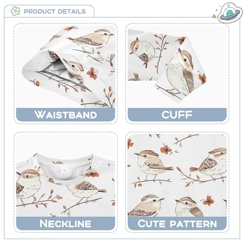 JUNZAN Cute Carolina Wren Birds White Kids Boys Pullover Hoodie Long Sleeve Hoodie for Boys Sports 4T3