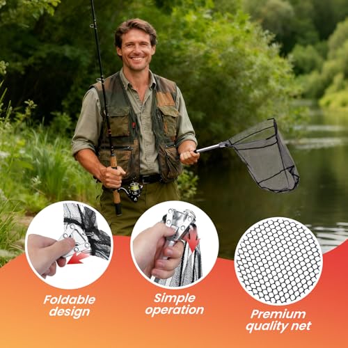RAWILL 9 Pcs Fishing Tool Kit, Fishing Pliers with Lanyard and Protective Sheaths, Landing Net, Fillet Knife, Fish Scale, Gripper - Image 5