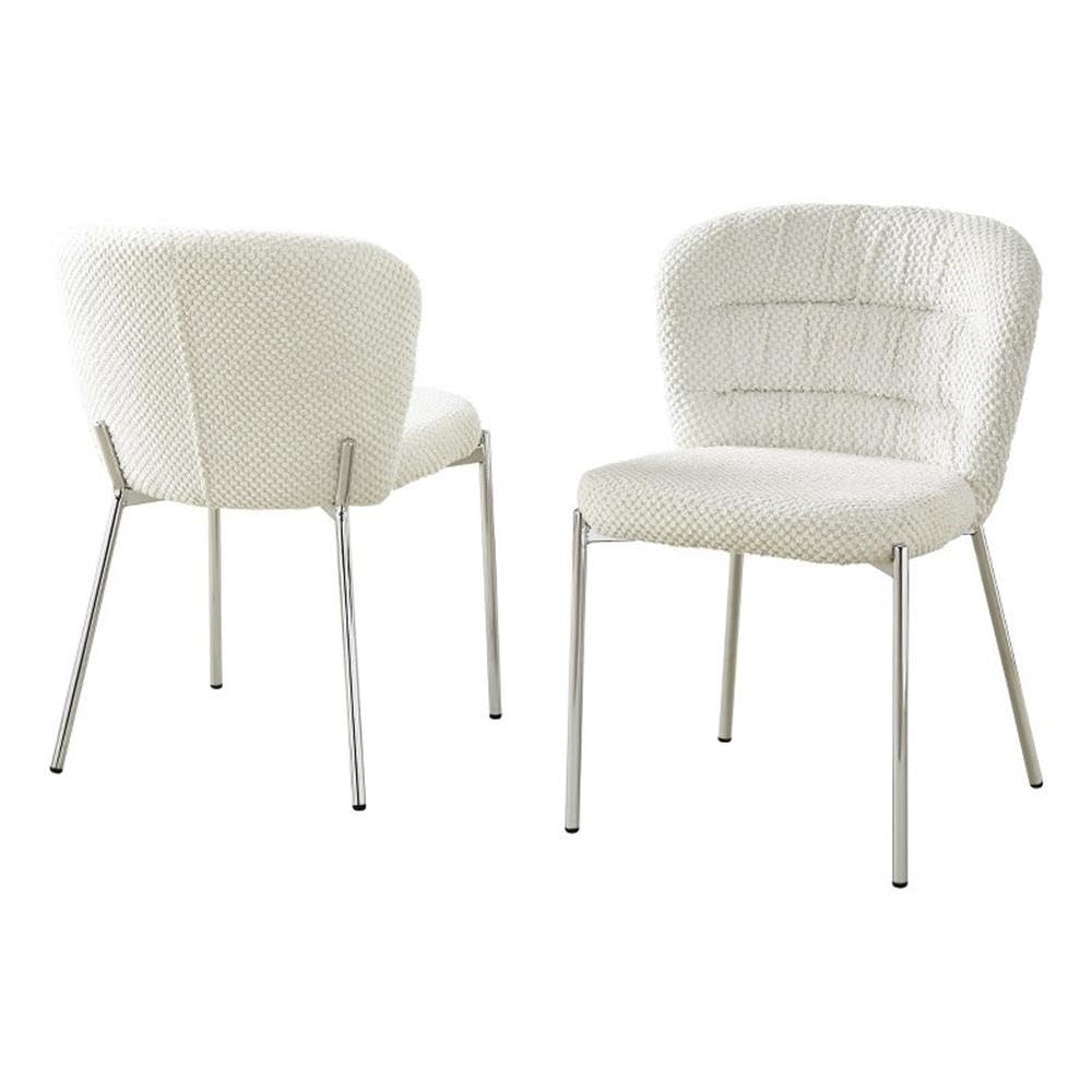 Best Quality Furniture Cream / Silver / 19" Side Chair / Modern, Chic, Transitional, Contemporary Chairs