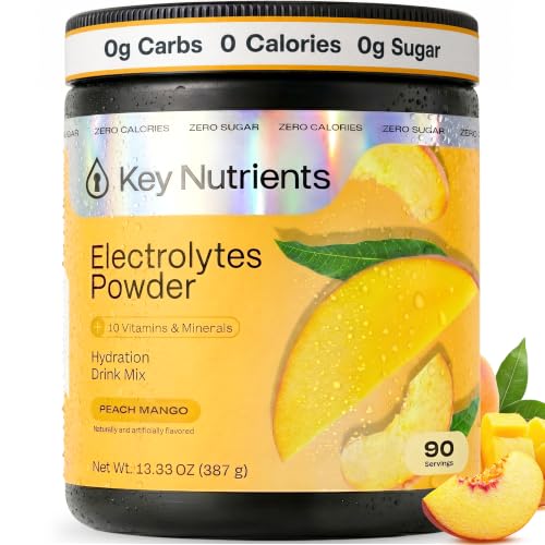 $10 coupon - Key Nutrients Multivitamin Electrolytes Powder, Peach Mango, 90 Servings
