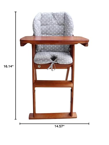 Miniatura 7 de Twoworld - Cojín para silla alta de bebé tamaño grande transpirable apto para todo tipo de sillas de comedor moda gris estrella