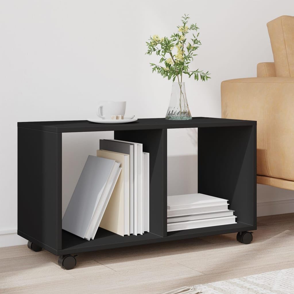 Genérico Mobiletto con Ruote Nero 72x33x42,5 cm in Truciolato,Nero,10.1kg,853138