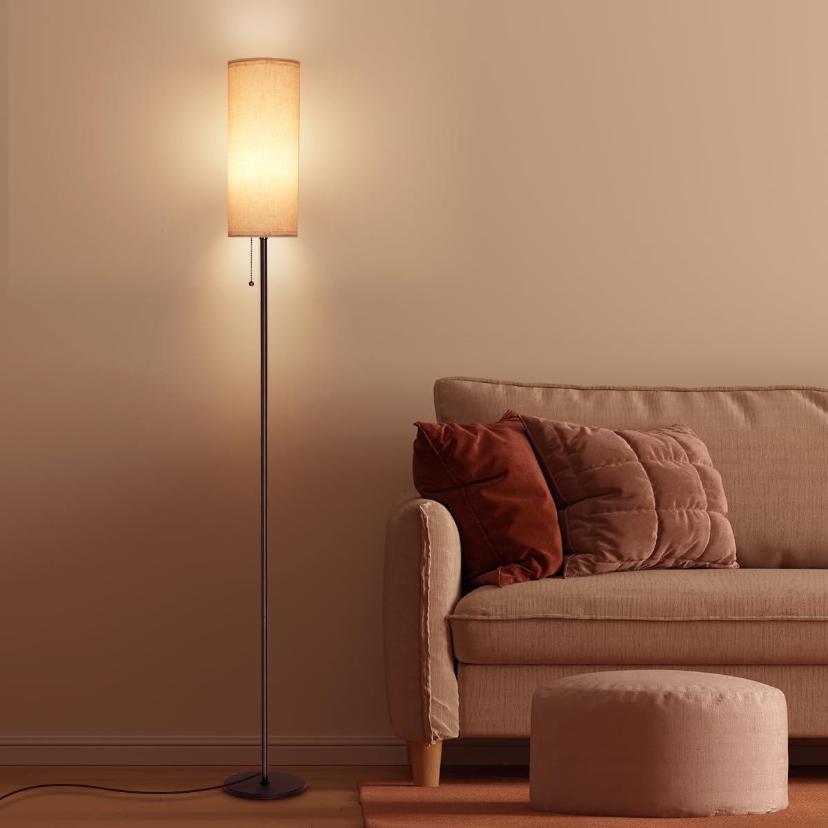 IPARTS EXPERT Lámpara de pie LED estilo moderno-retro para sala de estar | moderne et minmaliste de 67po de hauteur. Idéal pour la chambre, le bureau ou le coin lecture des enfant