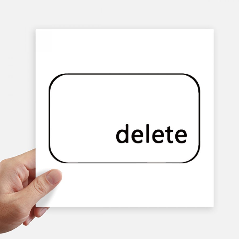 Stickers de teclado Delete cuadradados de 20cm para pared y moto pack de 4