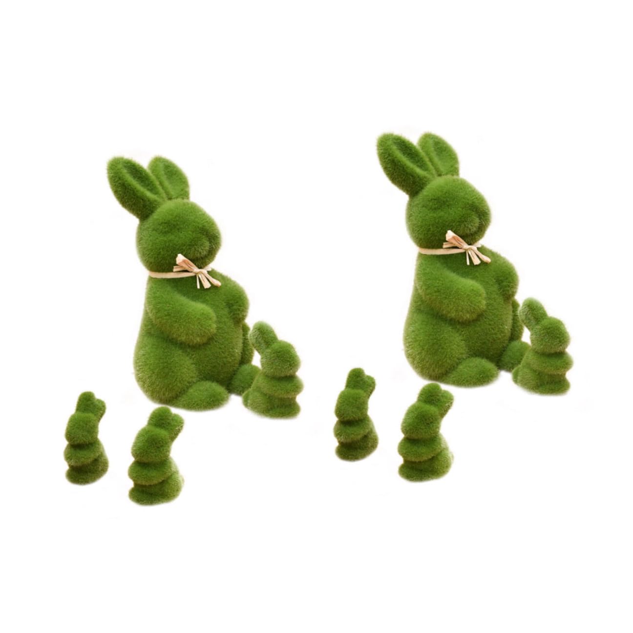 TOYANDONA 8 Stück Grüne Mooshasen Figuren aus Schaumstoff Niedliche Osterdekoration für Tisch und Regal Charmante Hasenform für Osterdeko Innen und Partyschmuck
