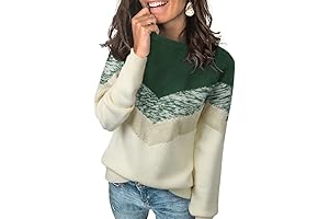 Women's Green Color Block Sweater: A Vibrant Knit Jumper for Stylish Comfort