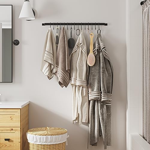 Wallniture HN388 Casto 30 Inch Gourmet Kitchen Rail With 15 S Hooks For Hanging Kitchen Utensils Set And Cookware, Iron thumb #5