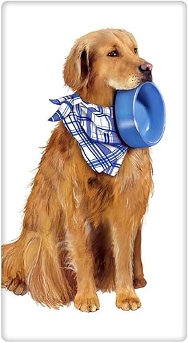 Mary Lake Thompson Golden Retriever - Toalla de cocina de algodón para perro, diseño de harina para perro, 30 x 30 pulgadas