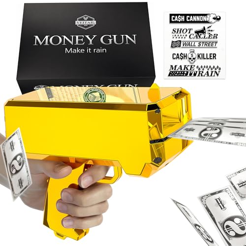 Money Gun Shooter Veitail Cash Cannon for Movies that Look Real Prop Gun Make it Rain Handheld Cash Gun for Game Movies Party