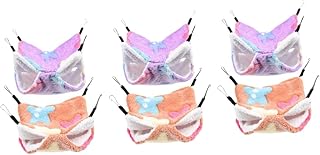 Ipetboom 6 Peças Rede De Hamster Pequena Rede Para Animais De Estimação Rede De Cobaia Pendurada Cama De Rede Pequena Rede De Animais Acessórios De Cobaia Hamster Pendurado Rede De Pelúcia