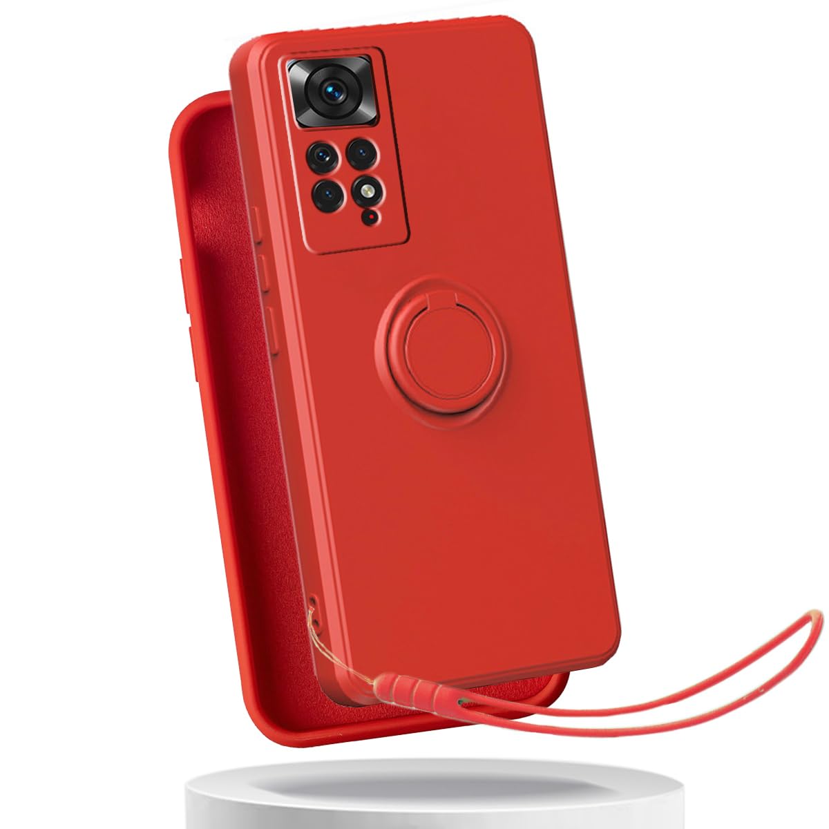 Xiaomi Redmi note 11 4G ケース リング付き シャオミ レドミ ノート 11 シリコン リング ストラップ  Redminote11 シリコーン カバー レドミノート11 シリコンケース ストラップ Redmiノート11 リング付きケース シャオミノート11  シリコンカバー