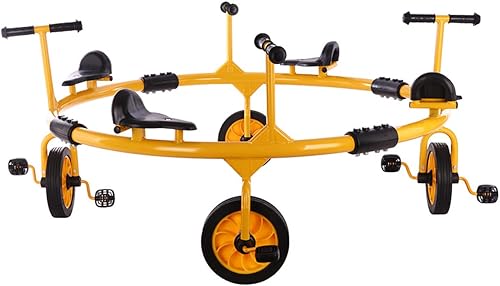 Triciclo de pedal para niños, auto giratorio de 360 para preescolar, 4 asientos para patio trasero, jardín de infantes, patio de recreo, guardería y