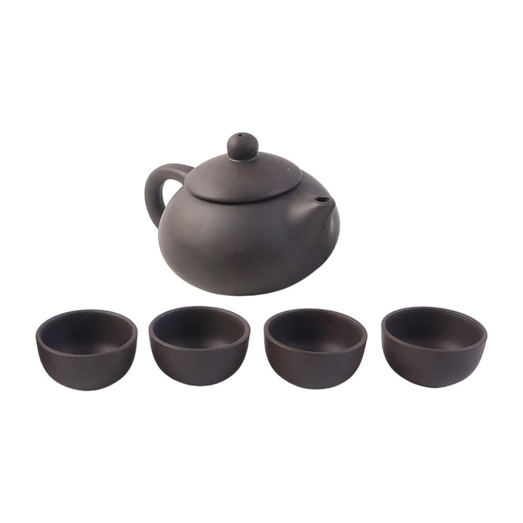 Ceramic Tea Set with Teapot & 4 Cups, Traditional Natural Clay Tea Pot with Infuser, Premium Tea Cup Set for Green Tea, Herbal, Oolong & Black Tea, Gift Box-image-0