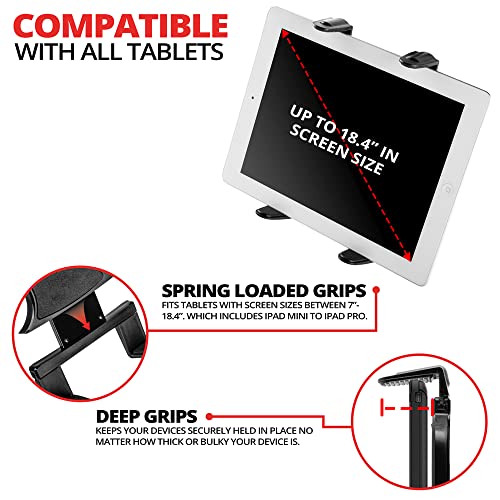 Tackform Universal Tablet Holder Compatible with Stationary Bicycle, Treadmill, Elliptical, Spin Bike, Microphone Stand, and Indoor Exercise Equipment - Compatible All Tablets Including iPad - Image 6