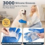 Augwind 6PCS Kit de grooming pour chiens , Gants de lavage pour chiens, Gant de bain pour chiens et gants de bain de chien ,Gant de shampooing pour chien ,gants de toilette pour animaux de compagnie , Fournitures de bains pour chats ,
