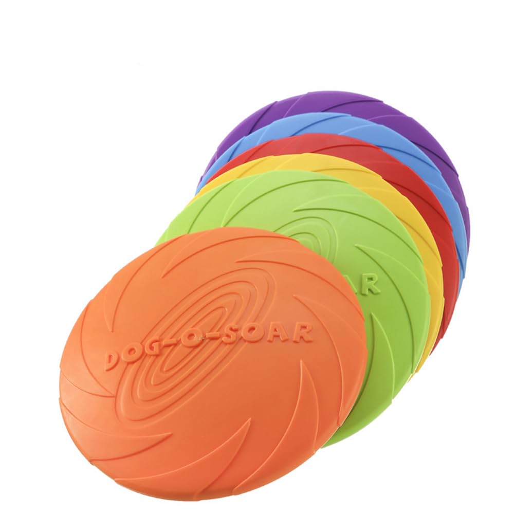 helioflicker 2 Pack Dog Flying Disc Dog Dog Rubber Flyer Dog Toy for Small Large Dogs To Sport Safe on Teeth - S Blue & Green - Image 3