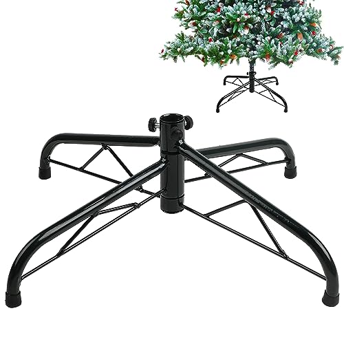ZALAON - Base de árbol de Navidad, soporte de árbol artificial verde de 40 cm de metal para árbol de Navidad de 4 pies, 5 pies, 6 pies