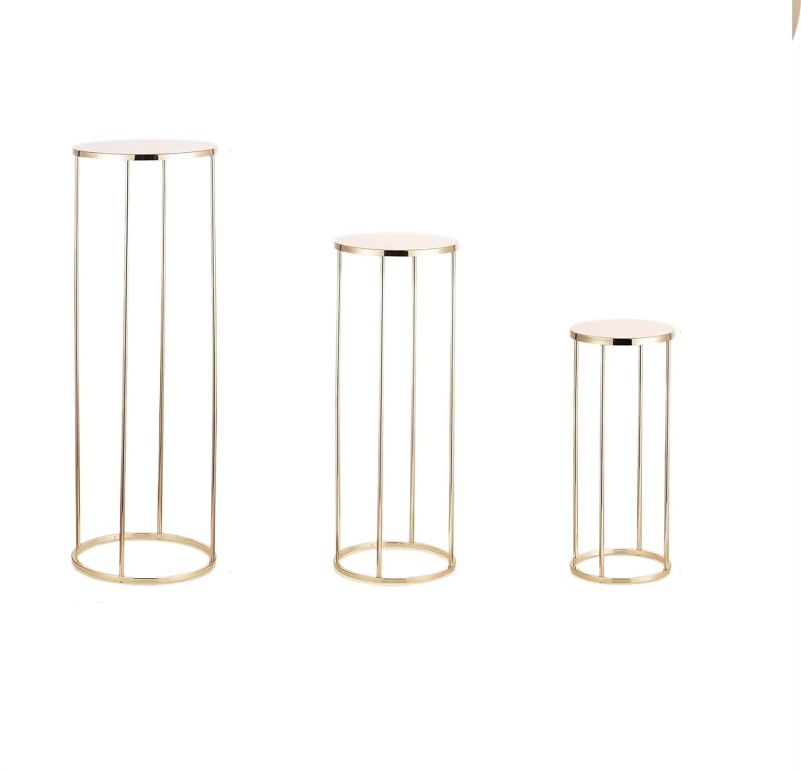 Metal Flower Floor Vase Gold Metal Column Wedding Centerpieces Decoration Ceremony Geometric Bulk Bootstrap with Plates Stage Display Stand