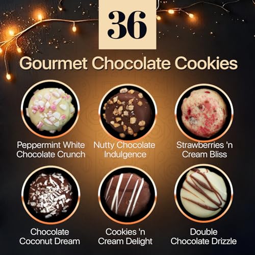 image for Rosie & Joy 36 Mini Chocolate Cookies Gift Box Gourmet - Deluxe Cookie