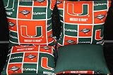 BackYardGamesUSA Miami Hurricanes Set of 4 Cornhole Bean Bags Tailgate Corn Toss Game Bags