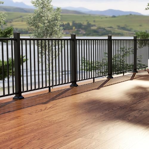 Support de garde-corps aluminium noir texturé pour sécuriser terrasse - 7