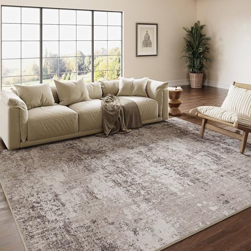 Purecozy Modern Abstract Grey Pink Rug 4X6 Machine Washable Living Room Area Rug Kitchen Indoor Accent Rug Low Pile Carpet Distressed Throw Rug Bedroom Office Dining Room Laundry Room Non Slip thumb #4