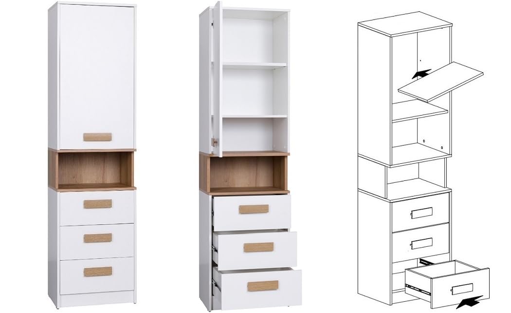 Grant Möbelset Set 30, Kleiderschrank, Schreibtisch, Regale, Jugendzimmer