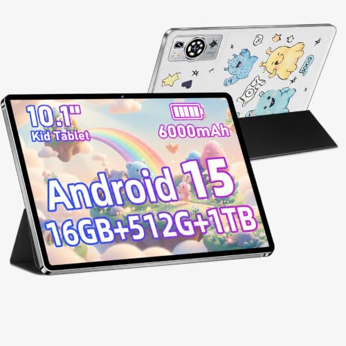 Image of 10.1-Inch Tablet, Android 15, Wi-Fi 5, 16GB RAM (8GB+8GB) 512GB ROM, 1TB Expandable, HD IPS Display,
