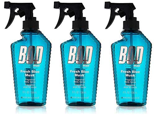 BOD Man Fresh Blue Musk Body Spray 8 Ounces (Pack