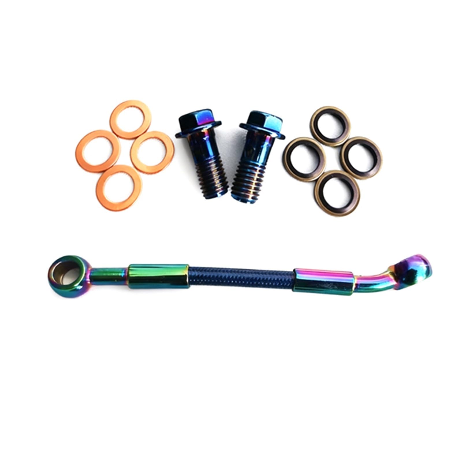 Shqxd One Color Hydraulic Brake Hose Motorcycle 0°-28° Stainless Steel Braided Brake Hose Fittings Oil Pipe 30Cm-500Cm Universal Accessories(100Cm)