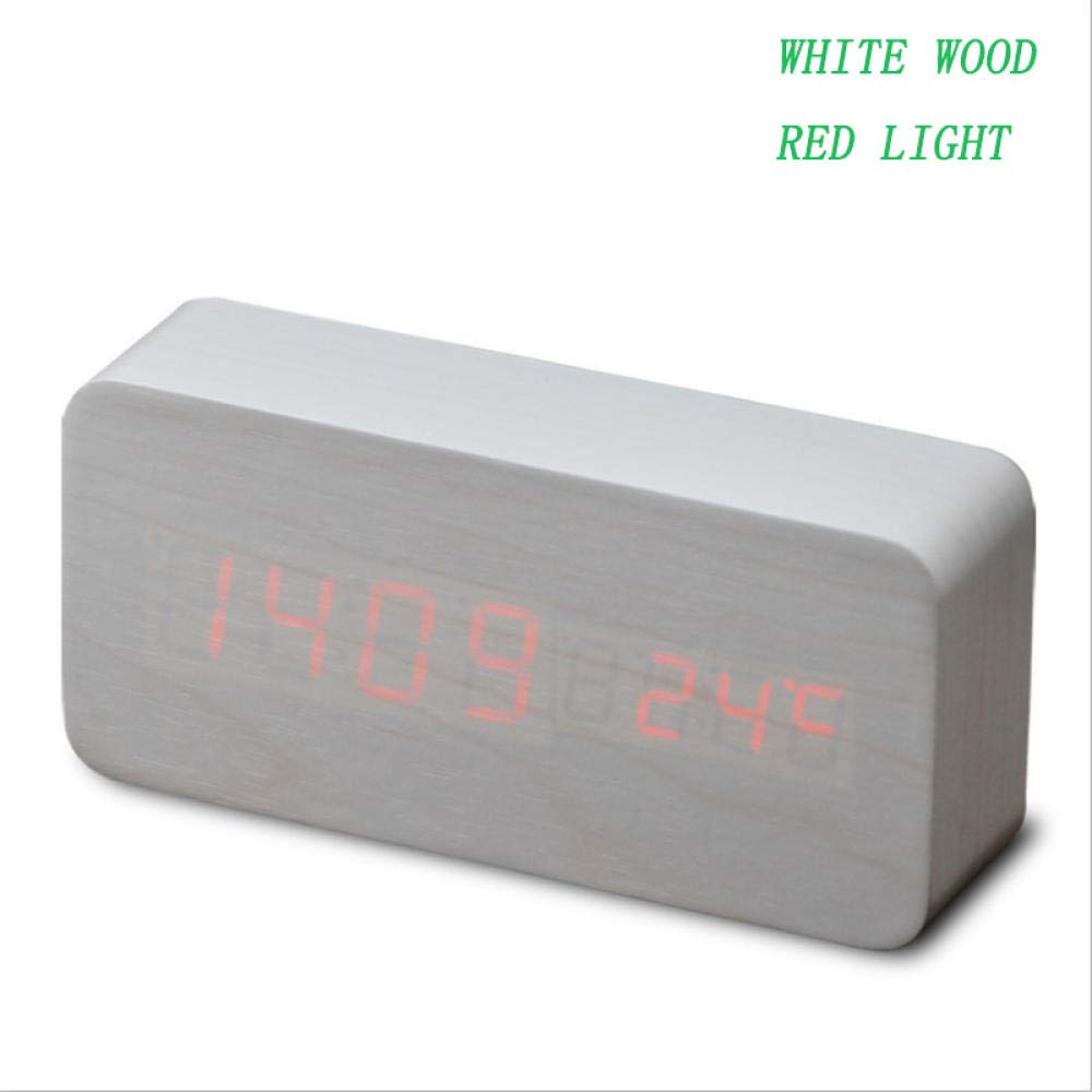 Buy FPRW Ultra Modern Wooden Digital Clock, Thermometer Desk Led Clocks