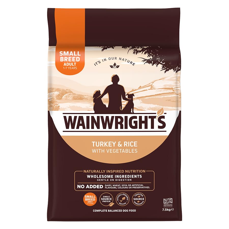 Wainwright's Small Breed Adult Dry Dog Food Turkey with Rice (BIG PACK7.5kg)
