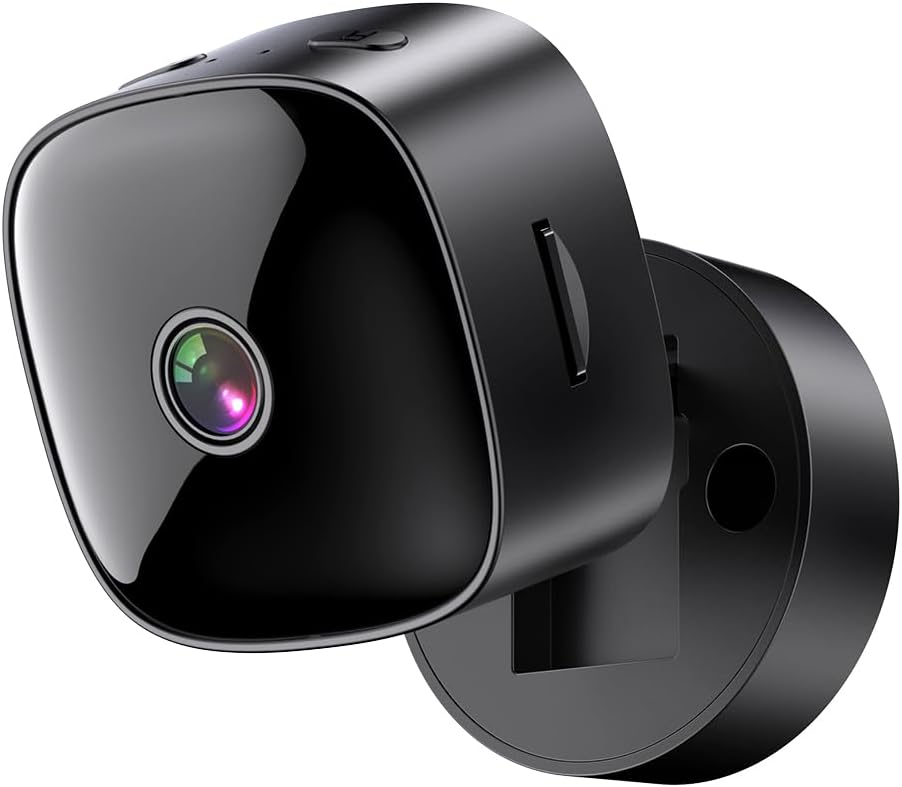 BestYiJo Mini Indoor Outdoor Camera, 1080P HD Indoor Security Camera, 70 Minutes of Battery Life in Wireless Mode & Night Vision for Home, Baby/Pet Monitoring(Square)