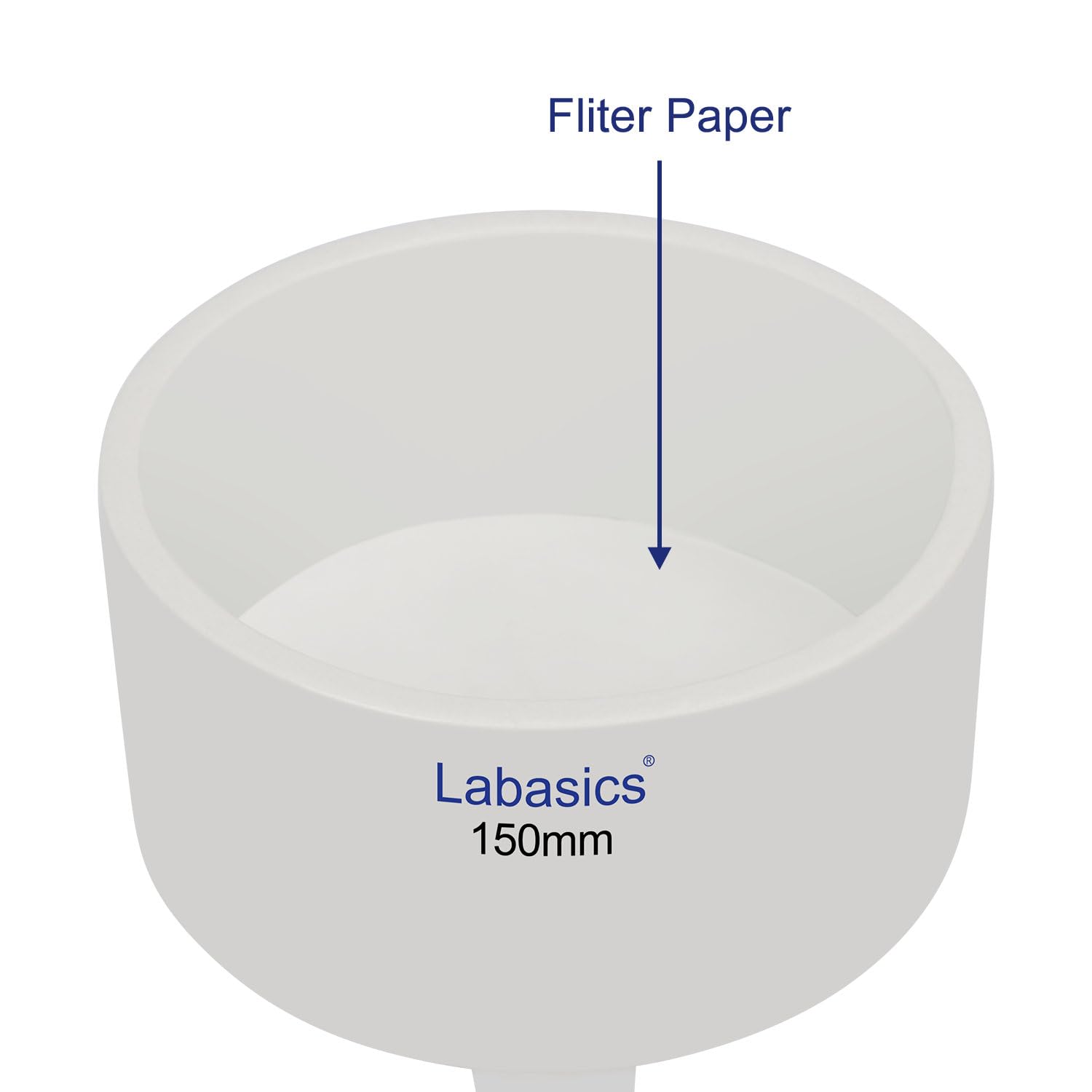 Labasics Lejek Książkowy z Porcelany, 150 mm, Lejek Filtrujący OD 15 cm ID 14,0 cm, do Laboratorium, Biały