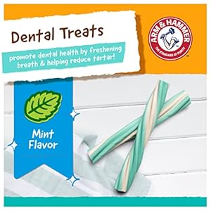Arm & Hammer for Pets Twisters Fresh Breath Dental Treats for Dogs, Value Pack, 57 Pieces | Dental Dog Chews Fight Bad Doggie Breath, Plaque & Tartar Without Brushing