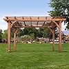 Backyard Discovery 14x10 ft All Cedar Wood Pergola, Durable, Quality Supported Structure, Snow and Wind Supported, Rot Resistant, Backyard, Deck, Garden, Patio, Outdoor Entertaining