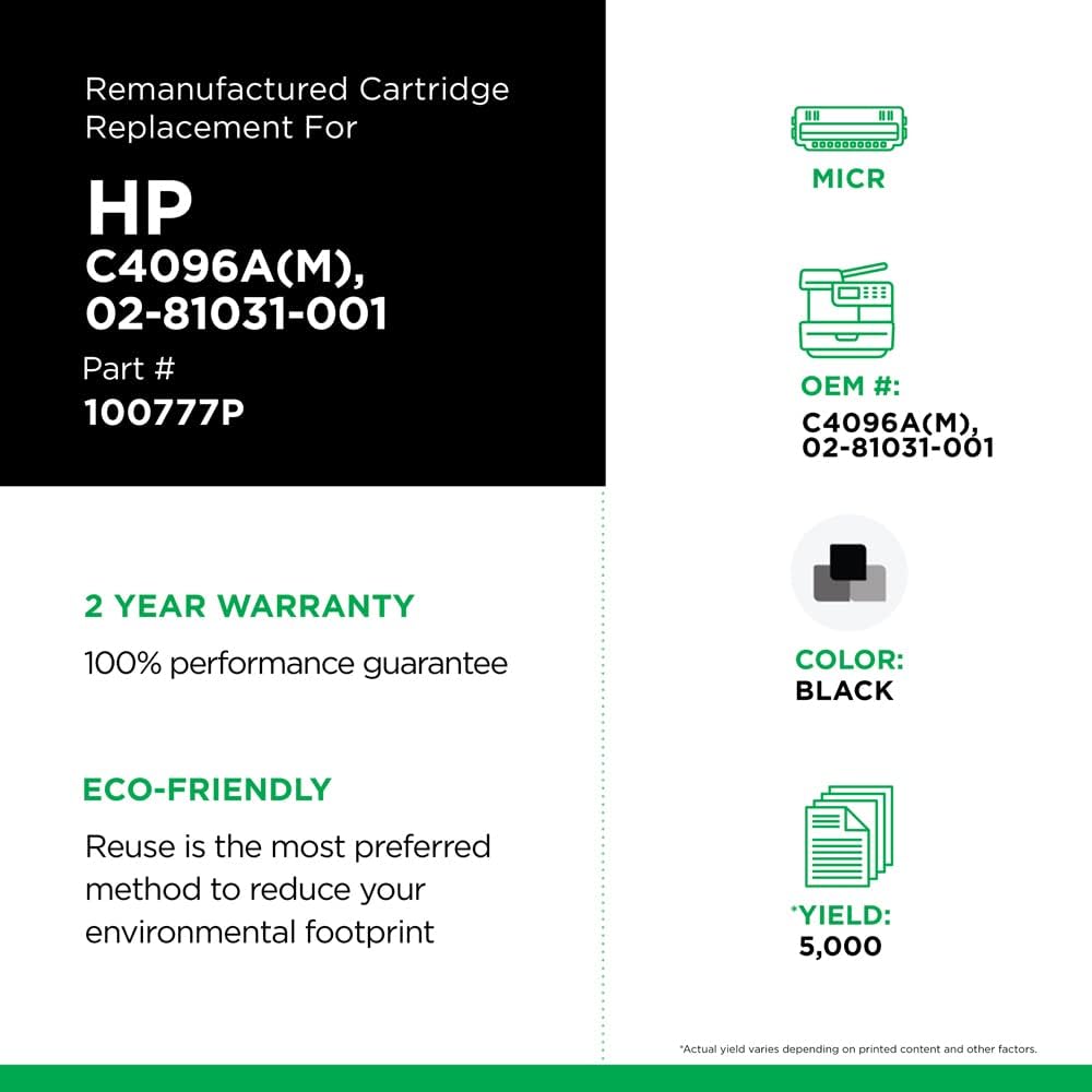 Blасk Frіdау - 60% оƒƒ Clover Remanufactured MICR Toner Cartridge for HP 96A C4096A(M), 02-81038-001 | Black Buу 1 gеt 1 🔥 Clover Remanufactured MICR Toner Cartridge for HP 96A C4096A(M), 02-81038-001 | Black