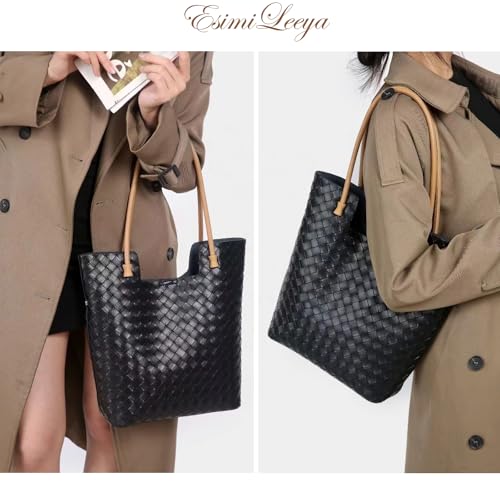 Genuine Leather Shoulder Bags for Women with Top Handle Woven Pattern Summer Women's Tote Bag3