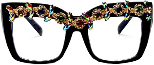 Gafas de lectura brillantes de gran tamaño con diseño cuadrado vintage de cristal brillante disponible en Yaxa Peru