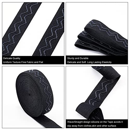 Miniatura 4 de Gorgecraft 5 Yarda 20 Mm Ancho Antideslizante Cinta Elástica Onda Silicona Elástica Banda De Agarre Gomas Elásticas Cinturón Elástico Para Bricolaje Ropa Costura Manualidades Deportes, Negro
