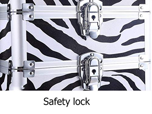 DPPAN 3-in-1 Professionell Groß Trolley Kosmetikkoffer, Alu Make-up Koffer mit 360° Rollen, Schminkkoffer für… – Bild 6